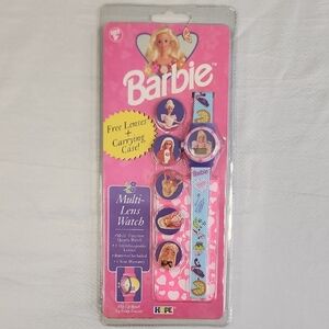 Vintage Barbie Kids Multi-Lens Watch Pink and Blue Band Collectible for Adults